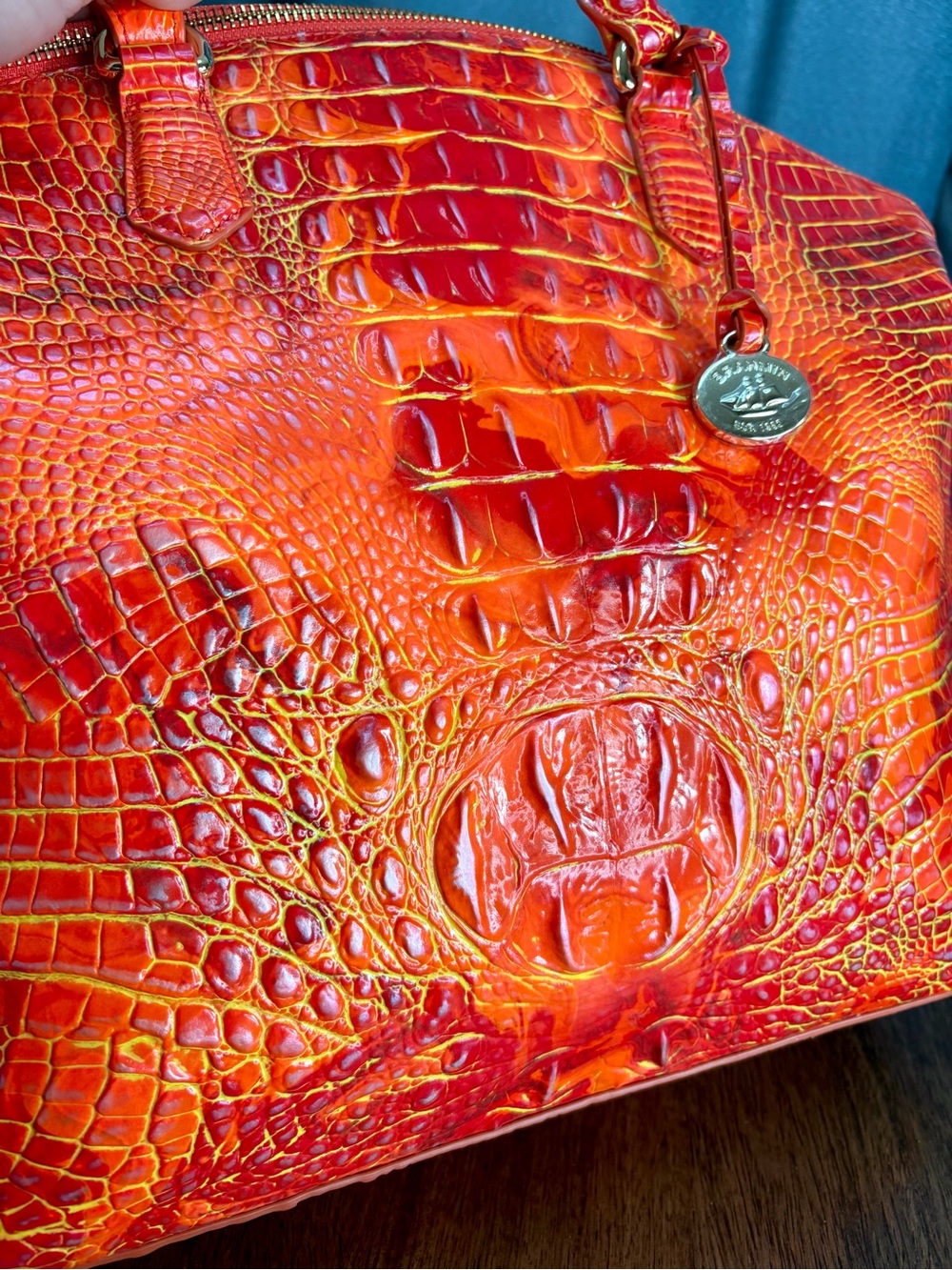 **SOLD**Brahmin EUC Lrg Duxbury - Spicy Orange - FRONT EYE - Like New - Picture 11 of 16